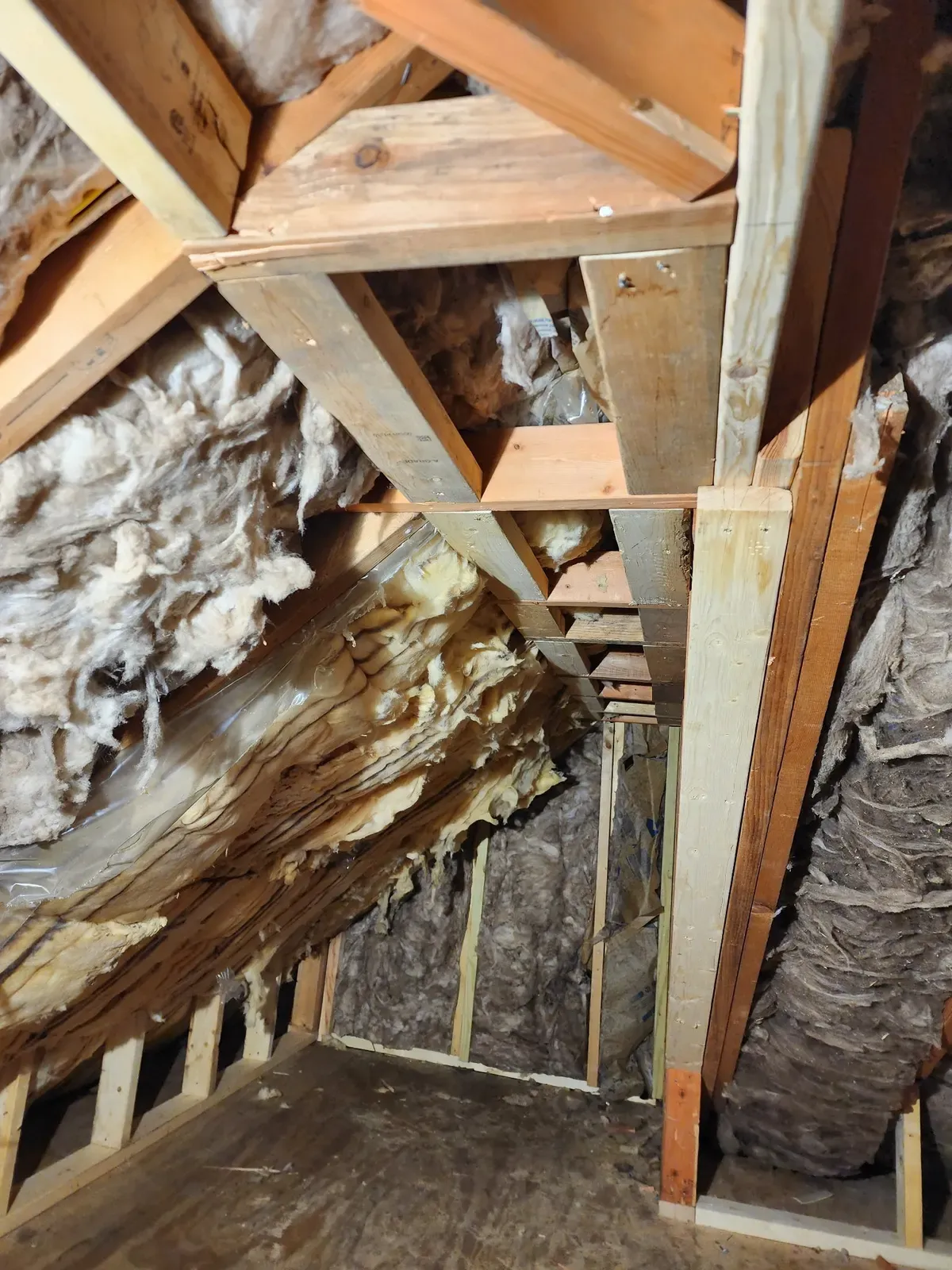 Attic insulation during the cabin remodel