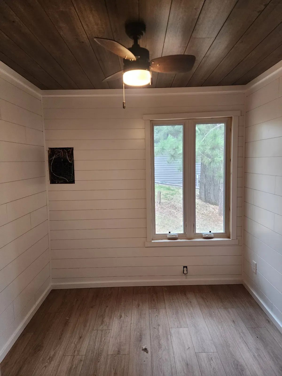 Finished bedroom after the cabin remodel