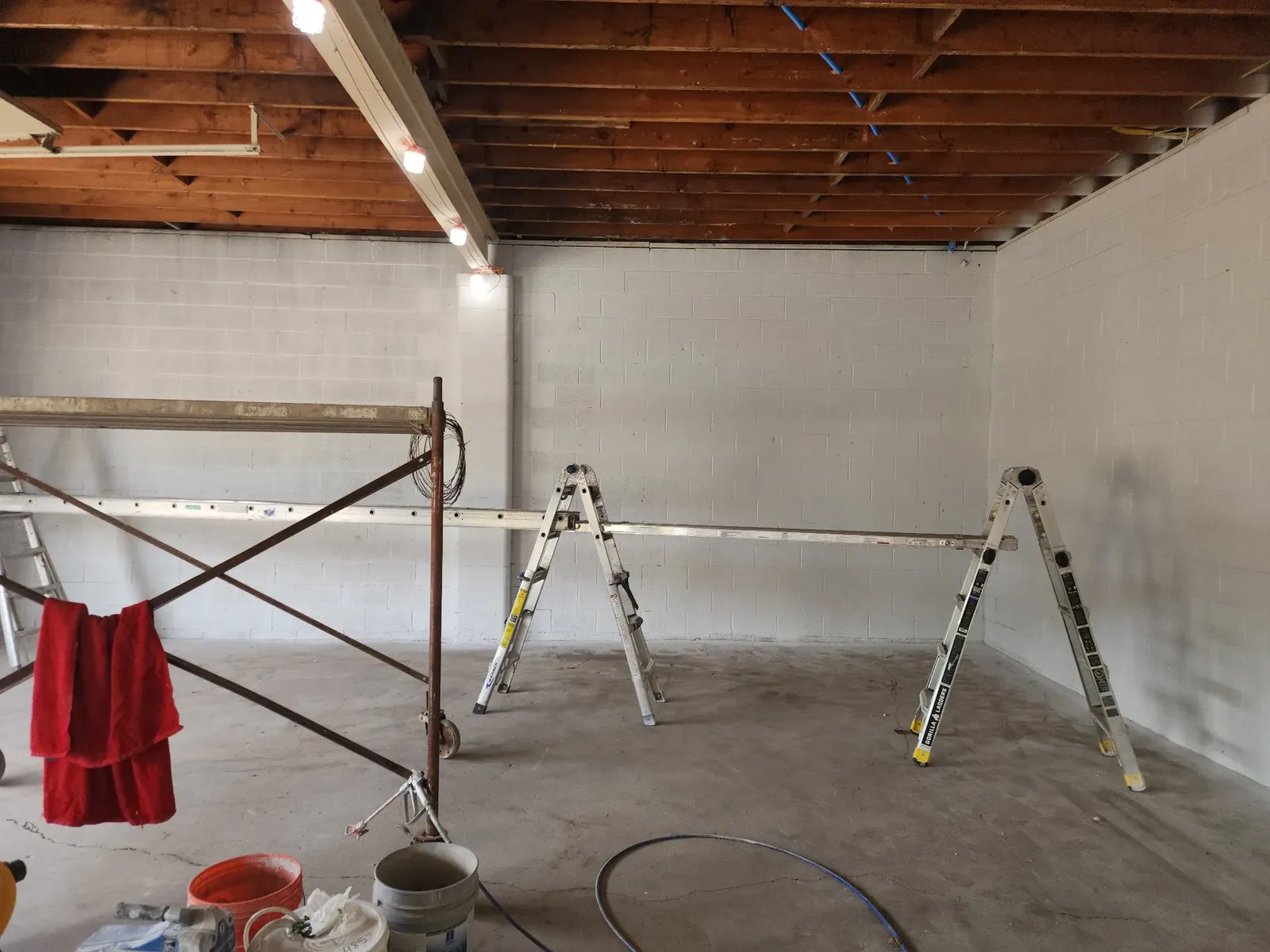 Painting under way during the hockey performance center build-out