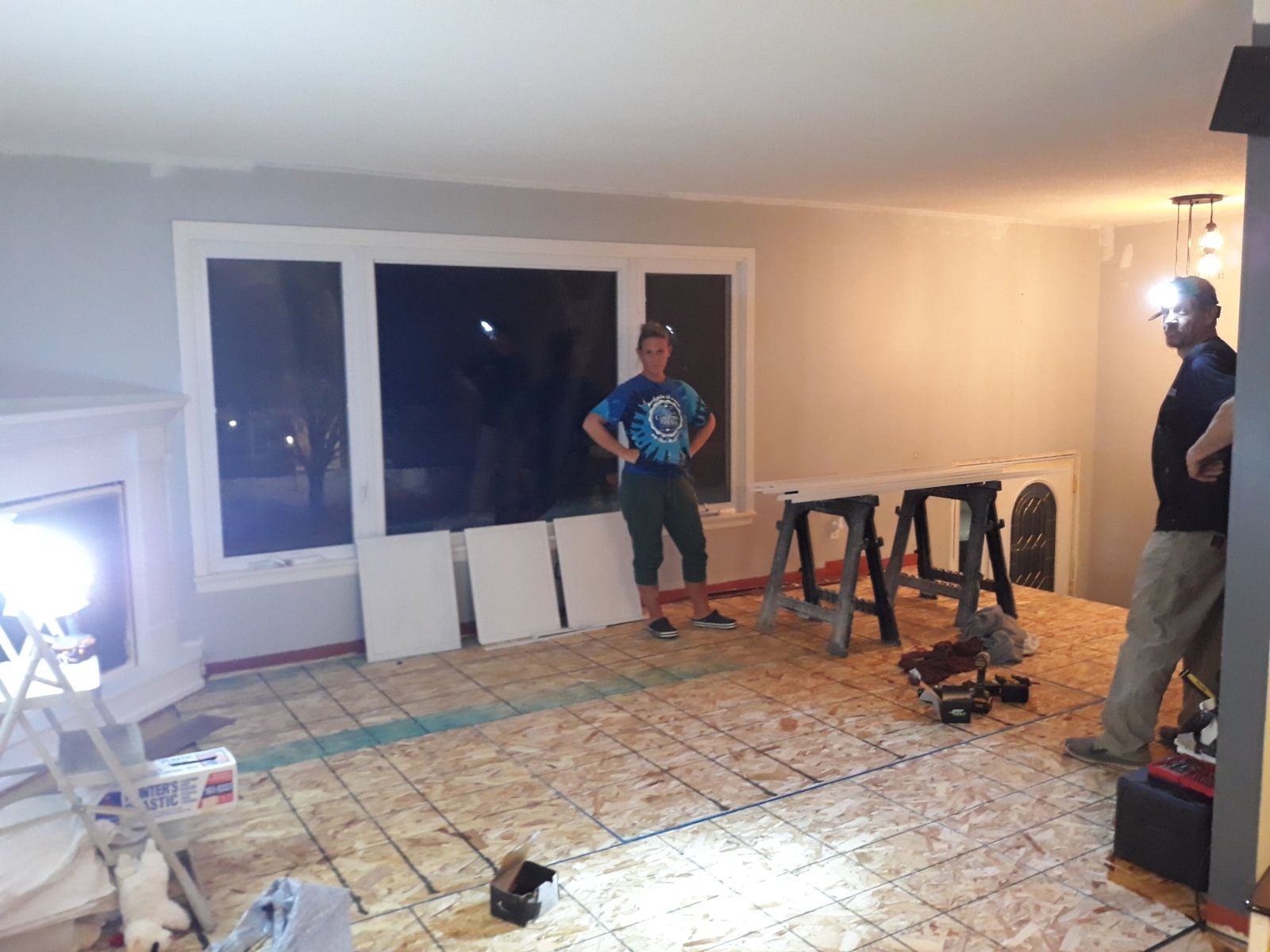 Living room demolition work in progress