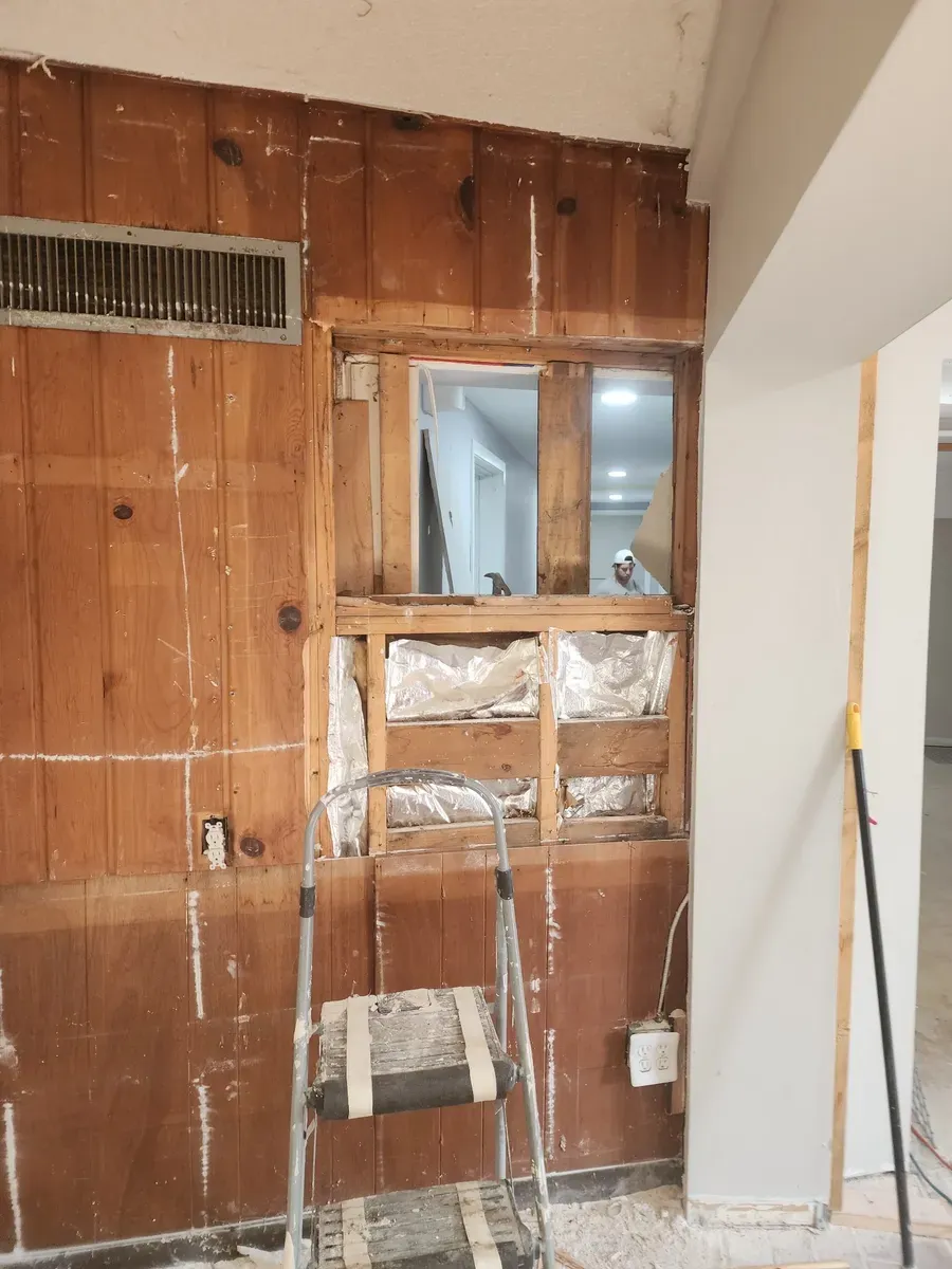 Window area opened up during demolition of the commercial gym