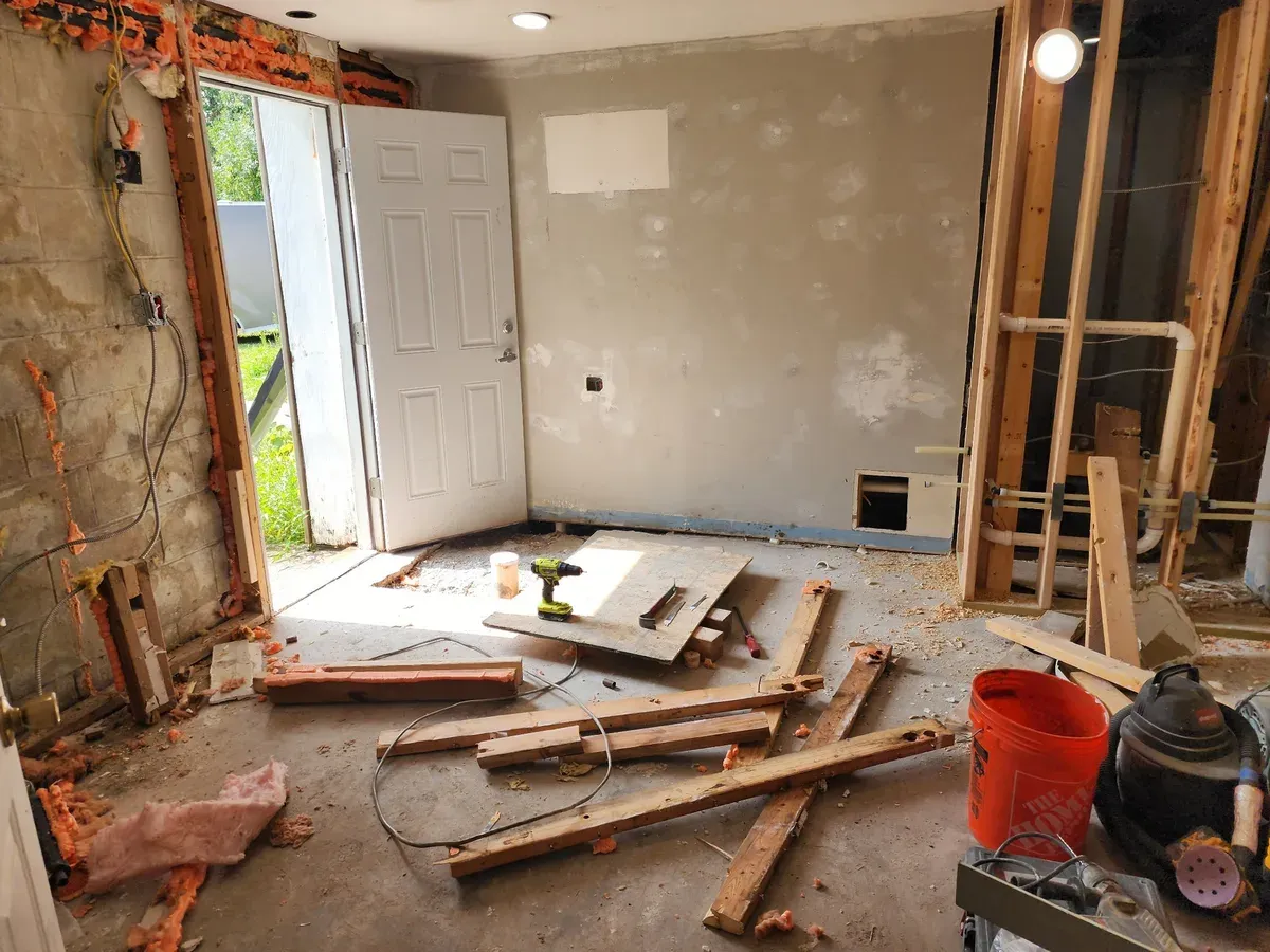 Room stripped back during demo