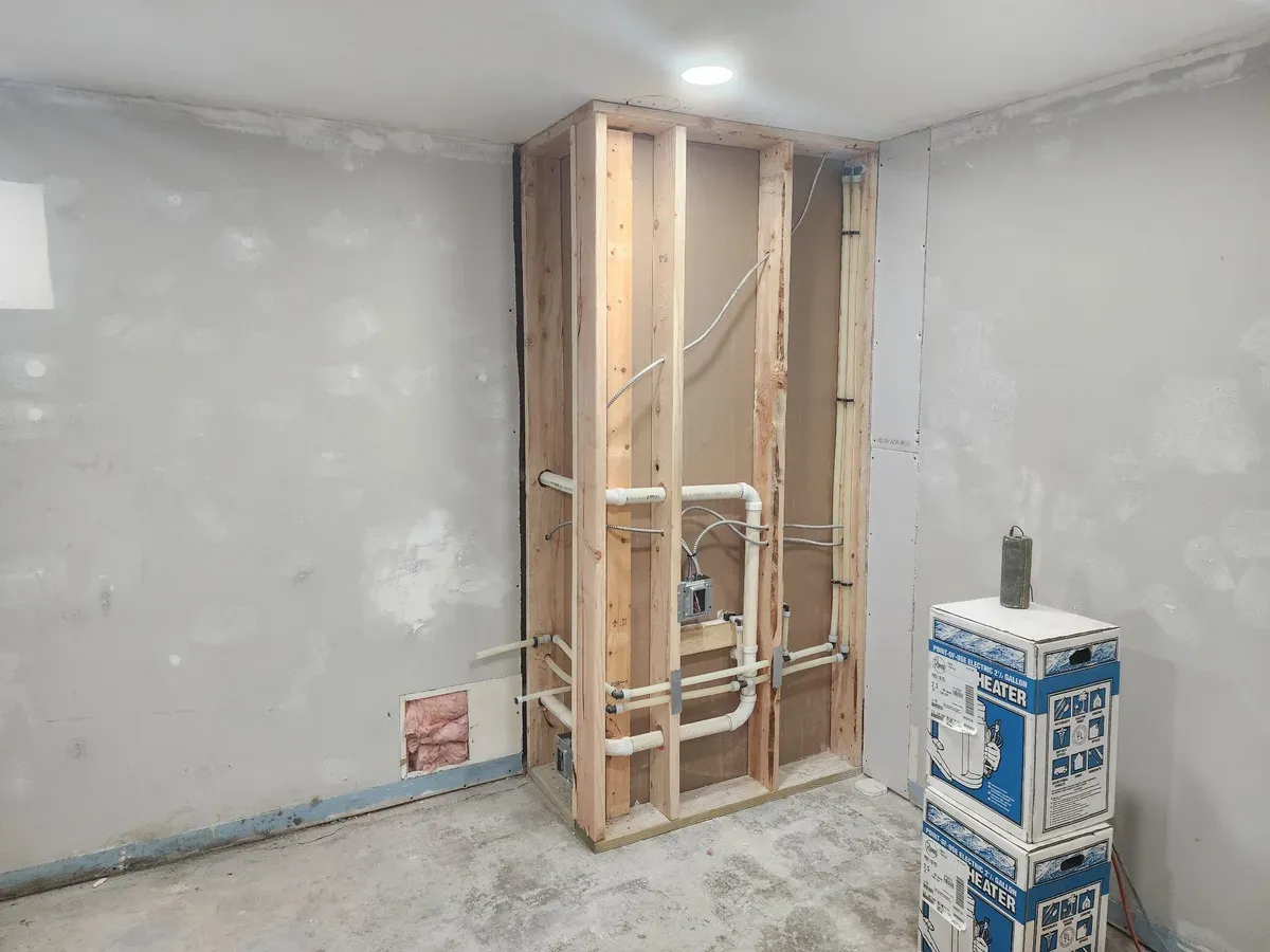 Bathroom rough-in plumbing
