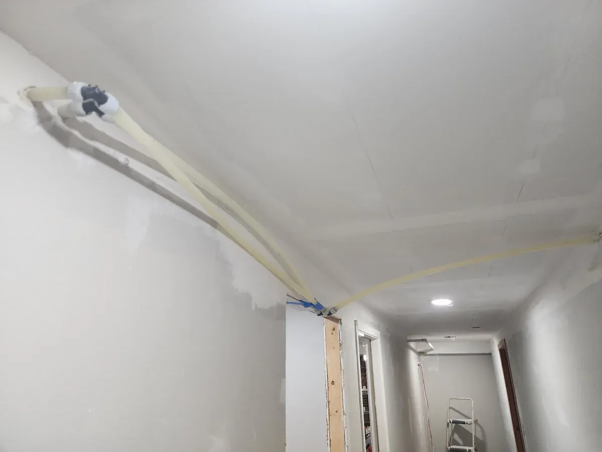 Hallway plumbing lines